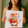Squirrel Holding Heart Art - View 3