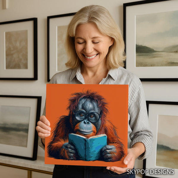 Orangutan Reading Art - View 3