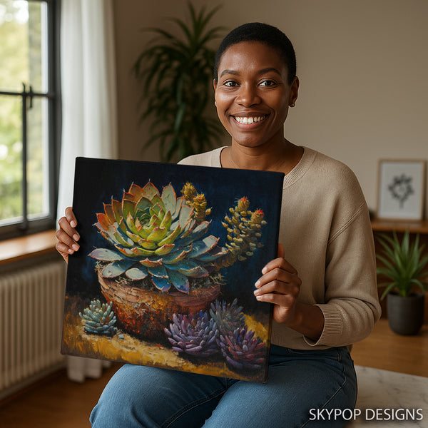 Succulent Garden Pot Art - View 3