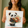 Panda Flower Bouquet Art - View 3