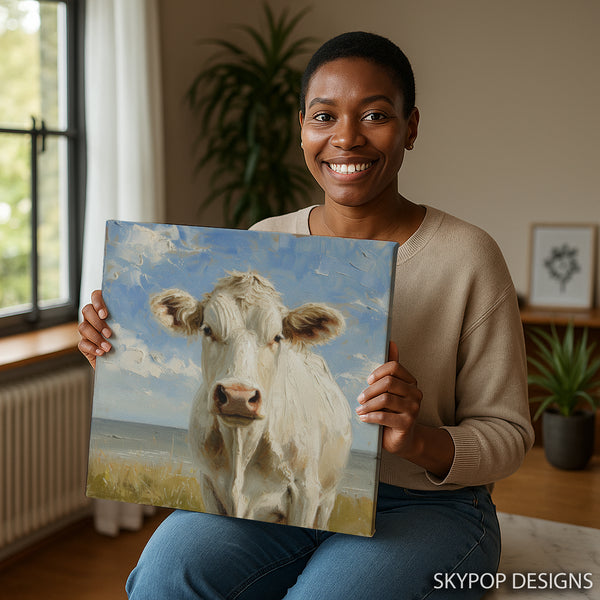Highland Cow In The Field Art - View 3