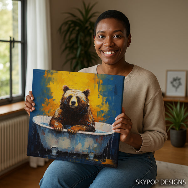 Bear Bathtub Bliss Art - View 3