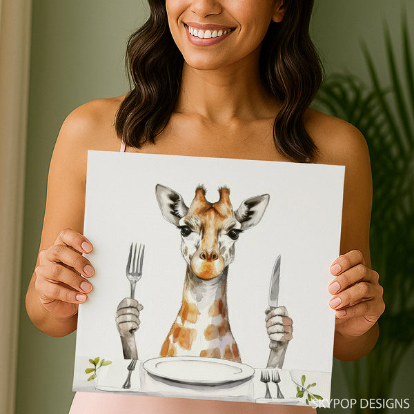 Giraffe Dining Art - View 3