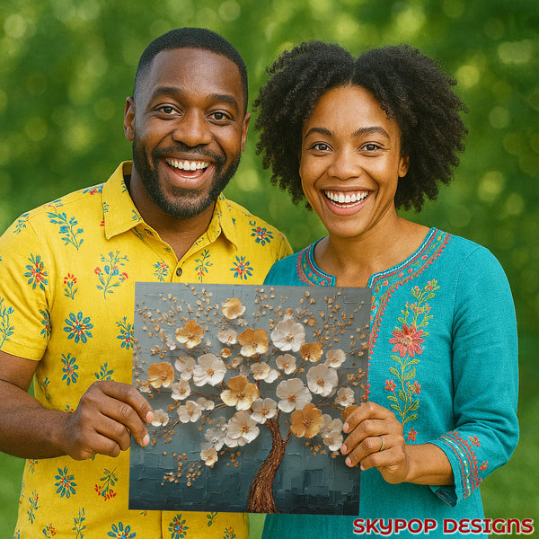 Golden Blossom Tree Art - View 3