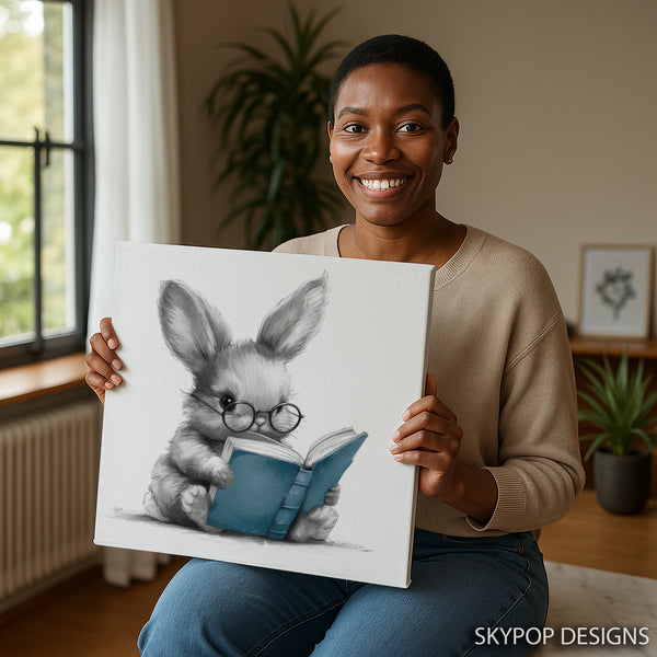 Bunny Reading Art - View 3