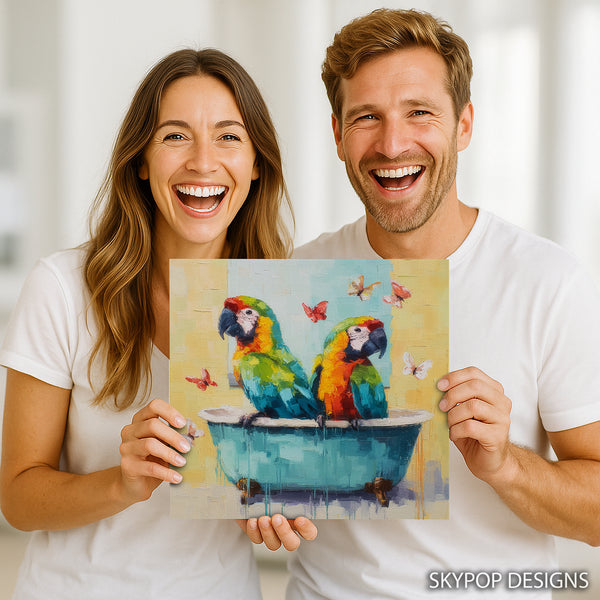 Macaw Bath Time Fun Art - View 3
