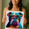 Bulldog With Glasses Art - View 3