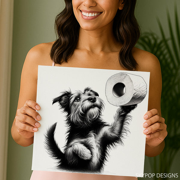 Miniature Schnauzer Toilet Paper Art - View 3