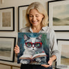 Sophisticated Cat Reading Art - View 3
