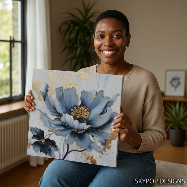 Golden Petal Bloom Art - View 3