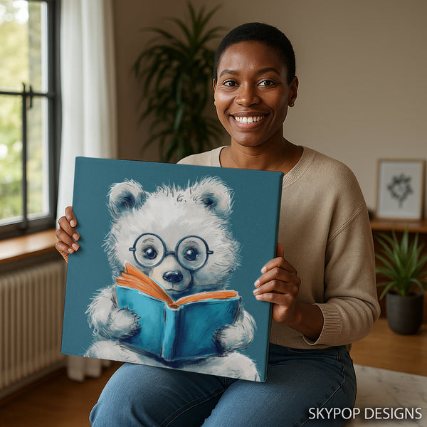 Bear Reading Book Art - View 3