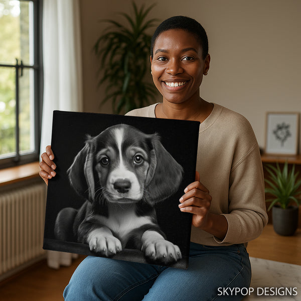 Border Collie Puppy Art - View 3