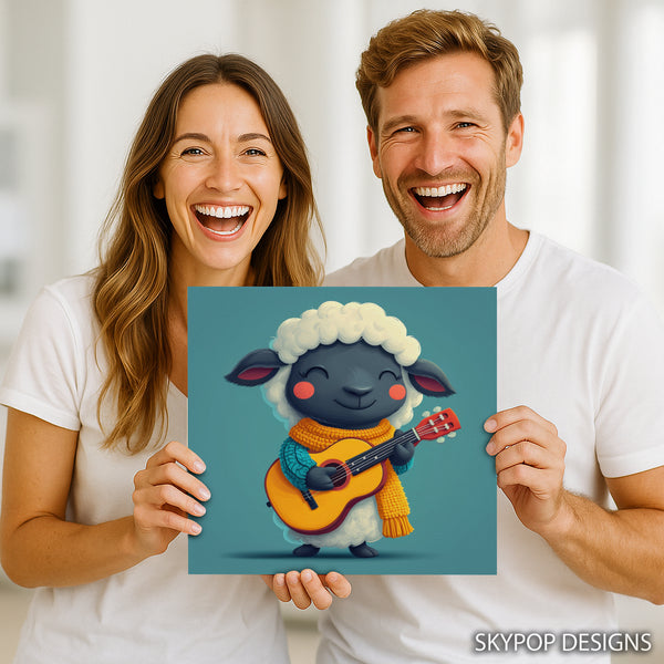 Sheep Playing Guitar Art - View 3