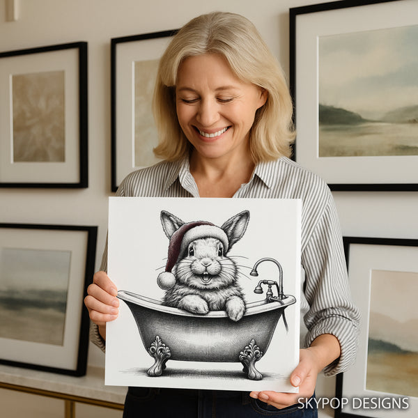 Bunny Bath Time Art - View 3