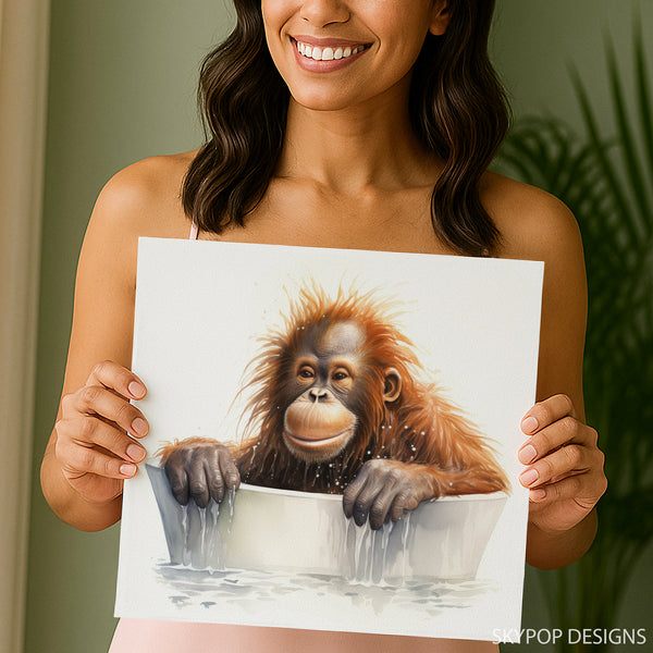 Orangutan Bath Time Art - View 3