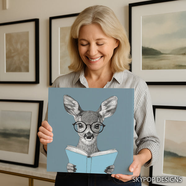Deer Reading Art - View 3