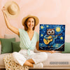 Owl Guitar Starry Night Art - View 3