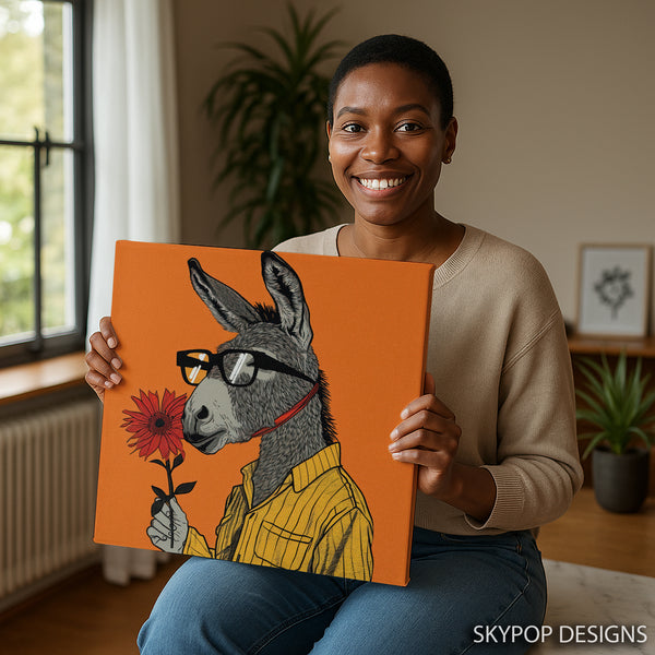 Donkey with Flower Art - View 3