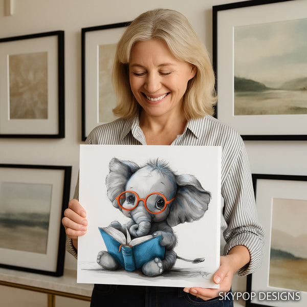 Elephant Reading Art - View 3