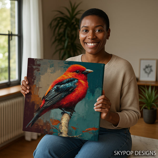 Scarlet Tanager Bird Art - View 3