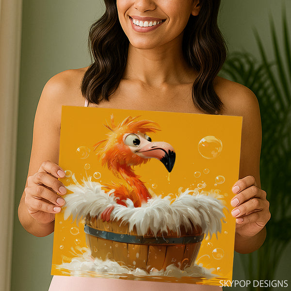 Flamingo Bubble Bath Art - View 3