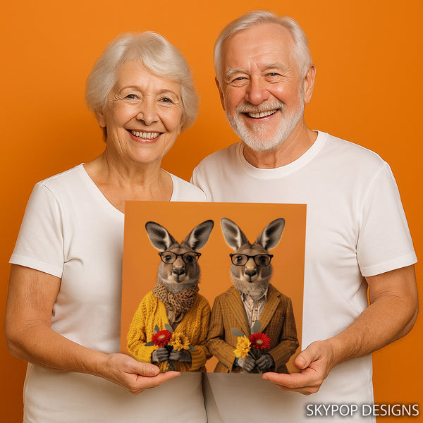 Kangaroo Couple Art - View 3