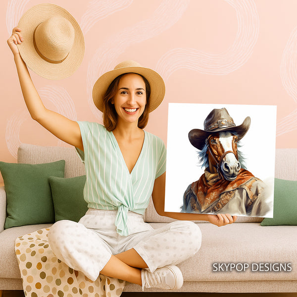 Cowboy Horse Art - View 3