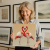 Flamingo Love Heart Art - View 3