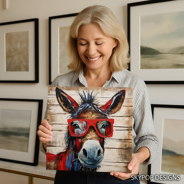 Donkey with Red Glasses Art - View 3