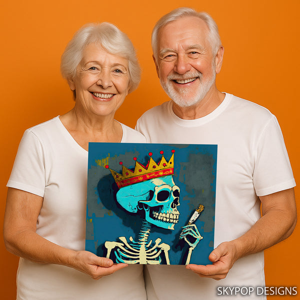 King Skeleton Smoking Art - View 3