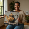 Vintage Teapot With Roses Art - View 3