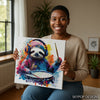 Sloth Drummer Art - View 3