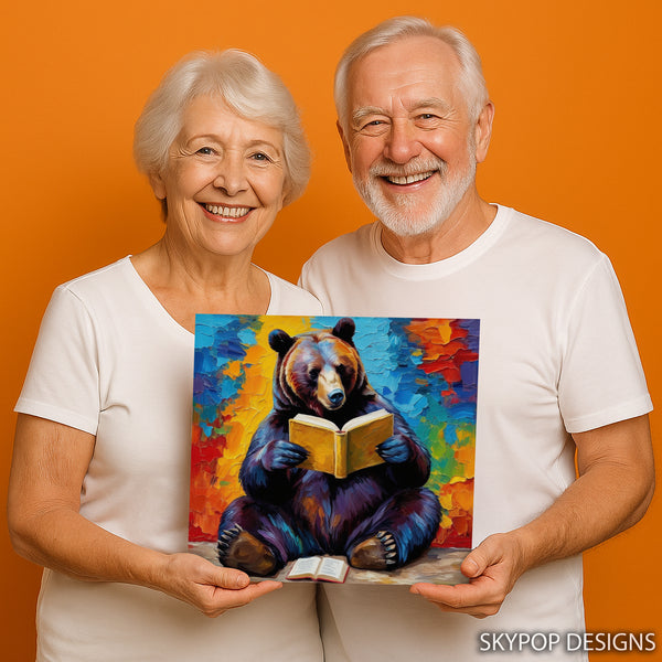 Bear Reading Book Art - View 3