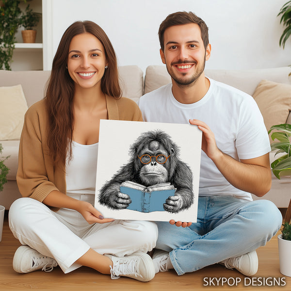 Orangutan Reading Art - View 3