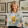 Golden Peony Bloom Art - View 3