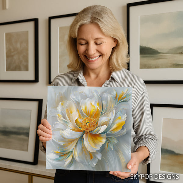 Golden Peony Bloom Art - View 3