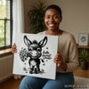 Donkey Holding Flowers Art - View 3