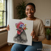 Rooster Flower Crown Art - View 3