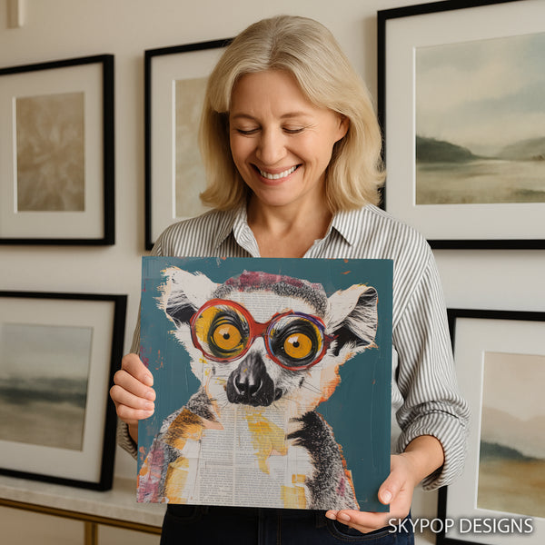 Lemur with Glasses Art - View 3