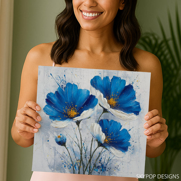 Blue Floral Art - View 3