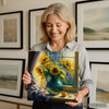 Sunflowers Window Art - View 3