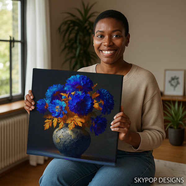 Blue Floral Art - View 3