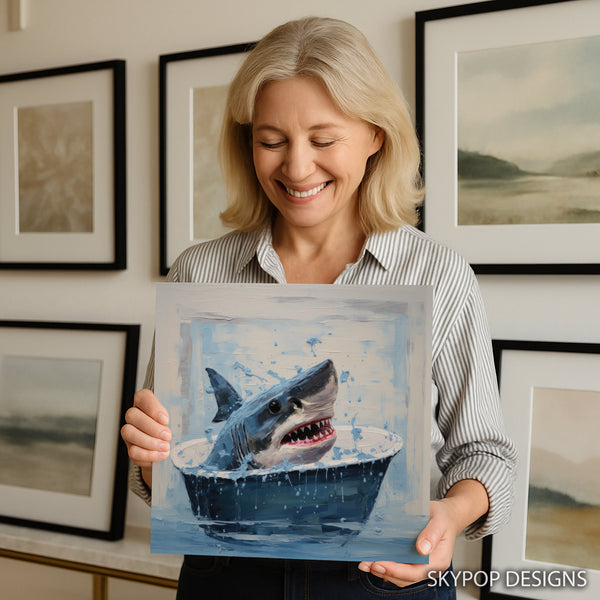 Shark Bath Time Fun Art - View 3