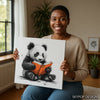 Panda Reading Book Art - View 3