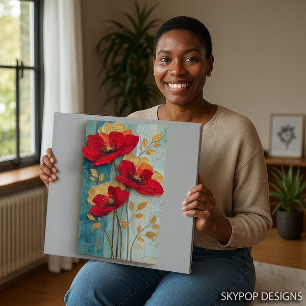 Vibrant Red Poppies Art - View 3