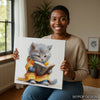 Cat Reading Art - View 3