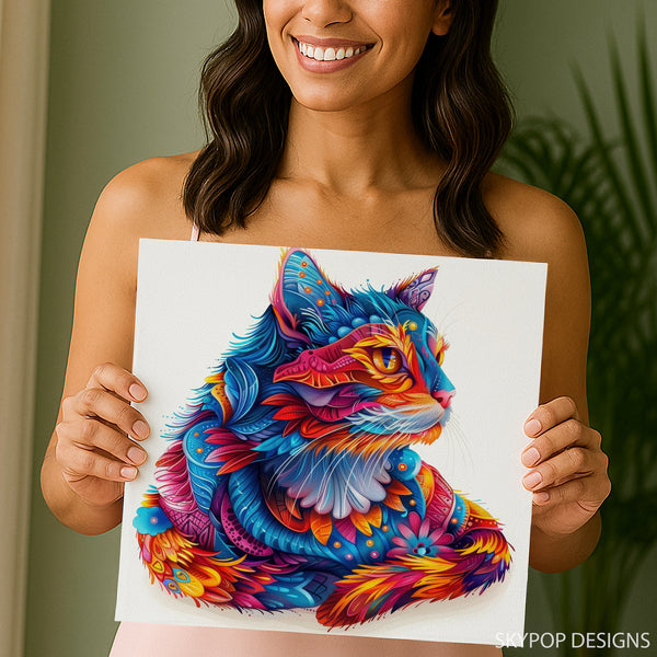 Psychedelic Cat Art - View 3