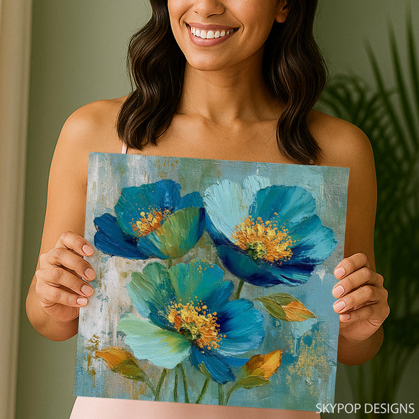 Blue Floral Breeze Art - View 3