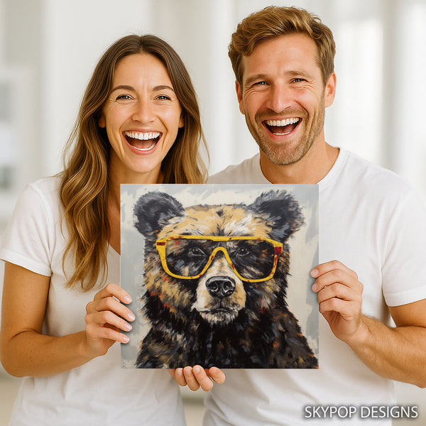 Hipster Bear Art - View 3