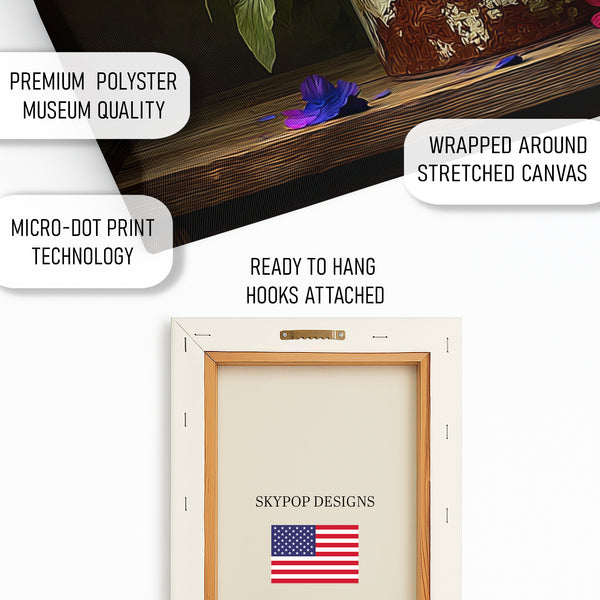 Vintage Floral Vase Art - View 4